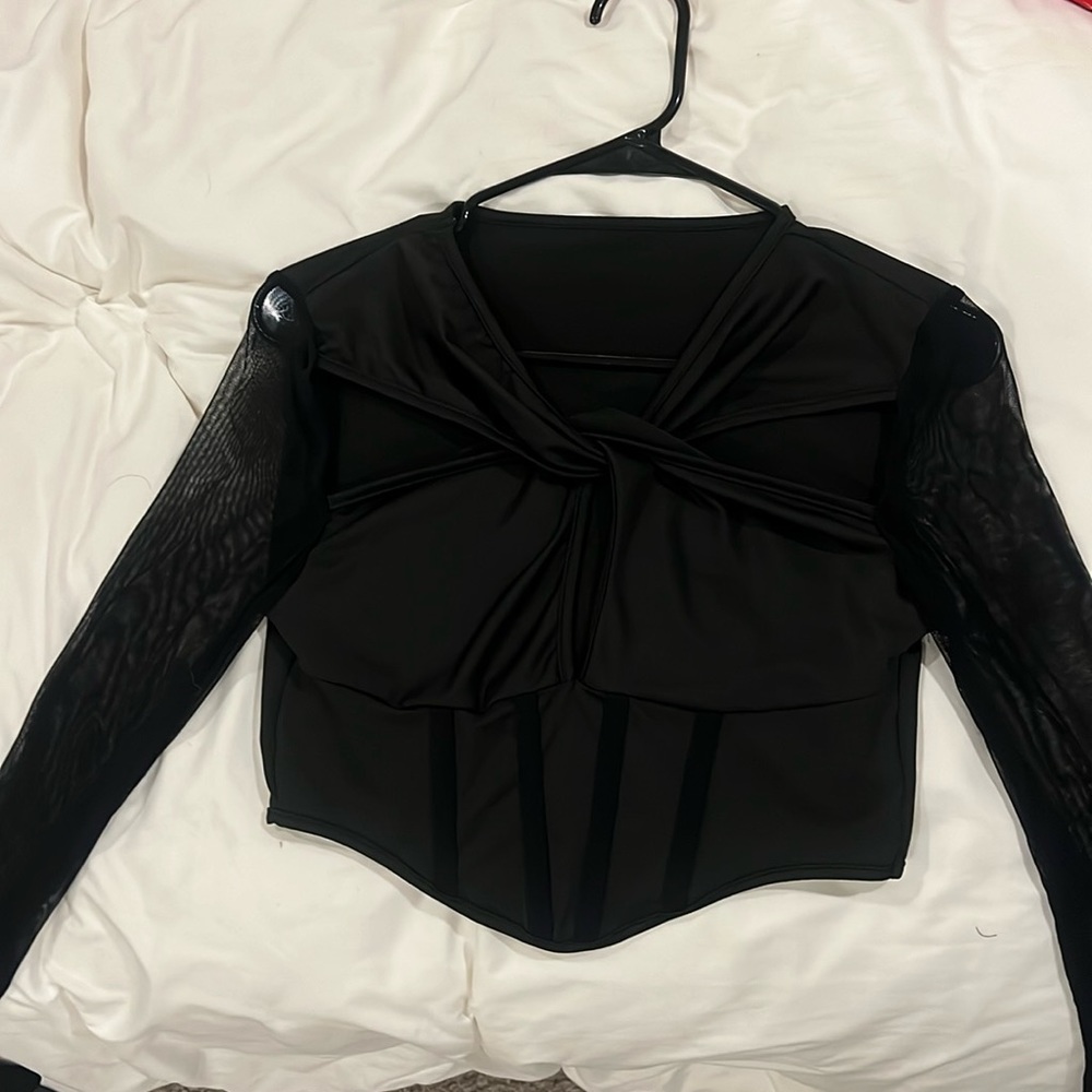 Black long sleeve top